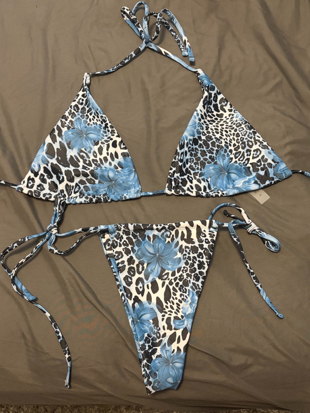 Blue Print Bikini Set